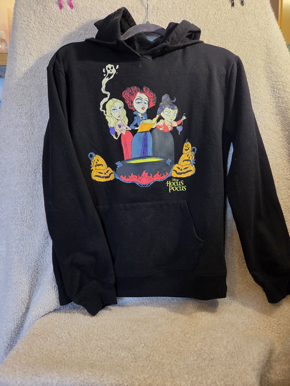 Disney Hocus Pocus Men’s Black Pullover Hoodie with Multicolor Graphic